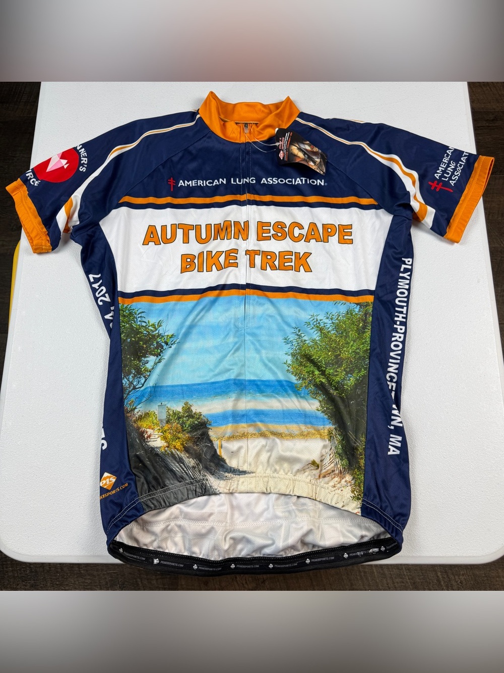 Peak 1 Sports Cycling Jersey Half Zip Unisex‎ American Escape Bike Trek L Large